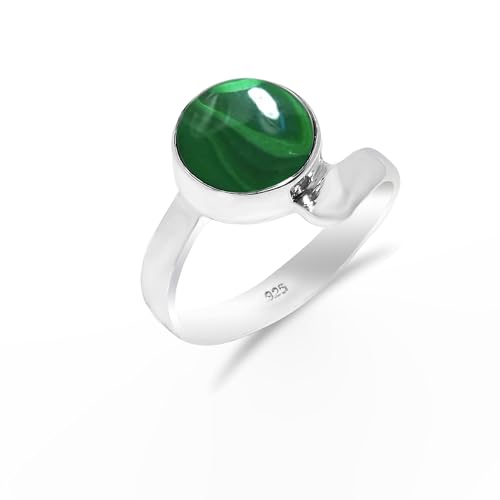 HIMALYA QUARTZ Ring Silber 925 Damen Mit Stein, Natur Malachit Boho Solitär Verlobungsring HQ-SR14-MLCHT-5 HIMALYA QUARTZ Ring Silber 925 Damen Mit Stein, Natur Malachit Boho Solitär Verlobungsring HQ-SR14-MLCHT-5 von HIMALYA QUARTZ
