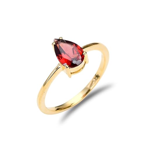 Mosambik Granat Sterling Silber Ring, Naturstein Ring für Männer Frauen, Verlobungs Solitär Ring Birnenform Atemberaubender handgemachter Ring R-191-24-Gelbgold-9,5 Mosambik Granat Sterling Silber Ring, Naturstein Ring für Männer Frauen, Verlobungs Solitär Ring Birnenform Atemberaubender handgemachter Ring R-191-24-Gelbgold-9,5 von HIMALYA QUARTZ