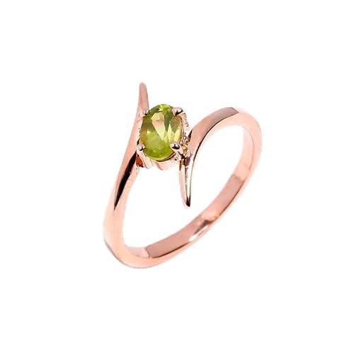 Peridot Naturring, 925 Sterling Silber Ring, für Damen-Herren Oval Form zur Verlobung handgemachter R-093-24-P von HIMALYA QUARTZ