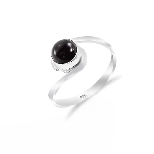 Ring für Damen aus Silber - Handgefertigter Ring - 925er Sterlingsilber - Natürlicher Geburtsstein - Amethyst-Mystischer Topas-Sonnenstein-Schwarzer Onyx - Vintage Herrenring RB-06-BLKX-9 Ring für Damen aus Silber - Handgefertigter Ring - 925er Sterlingsilber - Natürlicher Geburtsstein - Amethyst-Mystischer Topas-Sonnenstein-Schwarzer Onyx - Vintage Herrenring RB-06-BLKX-9 von HIMALYA QUARTZ