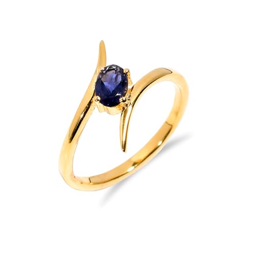 Ring mit Naturstein Iolith Silberring mit 925 Sterling handgefertigter Ring für Männer-Frauen Verlobung, Alltagsring R-094-24-P von HIMALYA QUARTZ