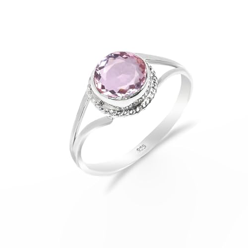 Rosa Amethyst Edelstein 925 Sterling Silber Handgefertigter Solitär Traditioneller Verlobungsring für Damen und Herren RB-04-PAMTST-6.5 Rosa Amethyst Edelstein 925 Sterling Silber Handgefertigter Solitär Traditioneller Verlobungsring für Damen und Herren RB-04-PAMTST-6.5 von HIMALYA QUARTZ