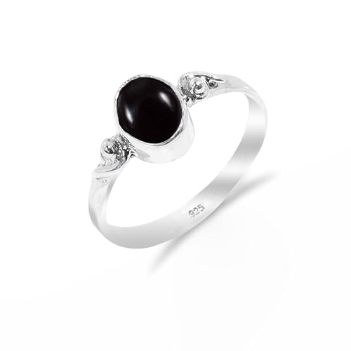 HIMALYA QUARTZ Silber Ringe Damen Mit Stein Natürlicher Edelstein Schwarzer Onyx Ringe for Herren Boho Statement Schmuck RB-02-BLKX-9.5 HIMALYA QUARTZ Silber Ringe Damen Mit Stein Natürlicher Edelstein Schwarzer Onyx Ringe for Herren Boho Statement Schmuck RB-02-BLKX-9.5 von HIMALYA QUARTZ