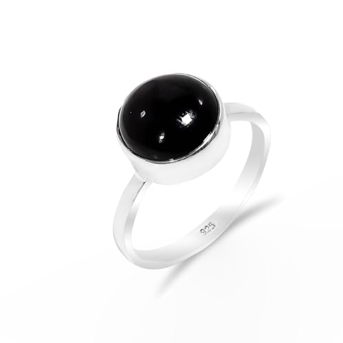 HIMALYA QUARTZ Ring Mit Stein 925 Silber Damen, Männer Edilstein Schwarzer Onyx rund 10mm Verlobungsring HQ-SR57-BONYX-3 HIMALYA QUARTZ Ring Mit Stein 925 Silber Damen, Männer Edilstein Schwarzer Onyx rund 10mm Verlobungsring HQ-SR57-BONYX-3 von HIMALYA QUARTZ