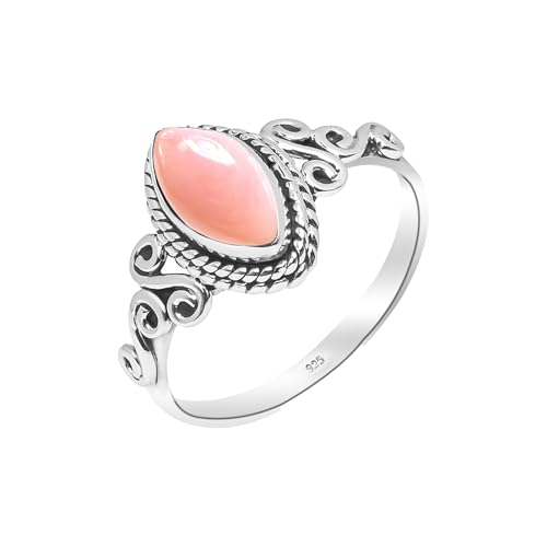 Silber Ring Mit Stein Rosa Opal Edelstein 925 Sterling Silber Handgefertigter Solitär Verlobungsring für Frauen Silber Ring Mit Stein Rosa Opal Edelstein 925 Sterling Silber Handgefertigter Solitär Verlobungsring für Frauen von HIMALYA QUARTZ