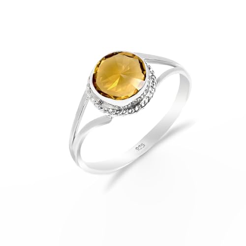 Silberring für Frauen Citrin Naturstein Ring handgemachter Boho Schmuck runde Form 925 Sterling Silber Bezal Set minimalistischer Ring Männer Versprechensring RB-04-CTRN-4.5 Silberring für Frauen Citrin Naturstein Ring handgemachter Boho Schmuck runde Form 925 Sterling Silber Bezal Set minimalistischer Ring Männer Versprechensring RB-04-CTRN-4.5 von HIMALYA QUARTZ