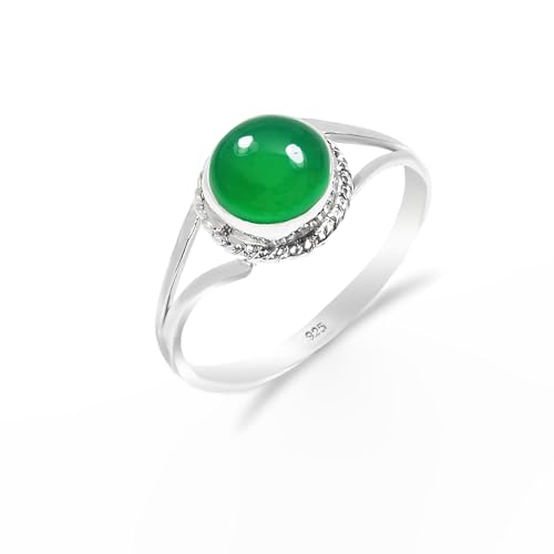 Silberring für Frauen Grüner Onyx Natursteinring handgemachter Boho Schmuck runde Form 925 Sterling Silber Bezal Set minimalistischer Ring Männer Versprechensring RB-04-GRNX-3 Silberring für Frauen Grüner Onyx Natursteinring handgemachter Boho Schmuck runde Form 925 Sterling Silber Bezal Set minimalistischer Ring Männer Versprechensring RB-04-GRNX-3 von HIMALYA QUARTZ