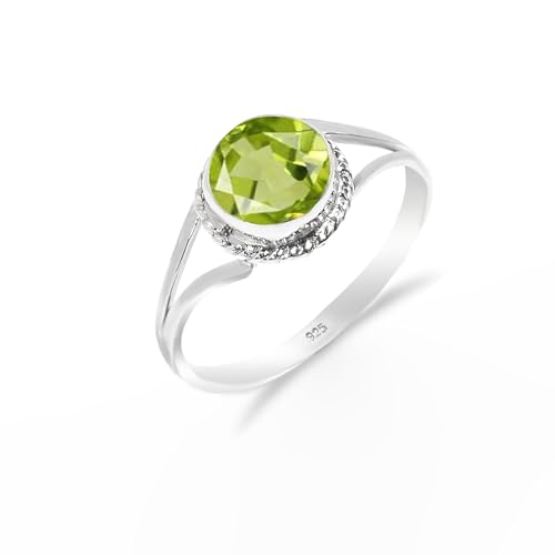 Silberring für Frauen Peridot Naturstein Ring handgemachter Boho Schmuck runde Form 925 Sterling Silber Bezal Set minimalistischer Ring Männer Versprechensring RB-04-PRDT-6 Silberring für Frauen Peridot Naturstein Ring handgemachter Boho Schmuck runde Form 925 Sterling Silber Bezal Set minimalistischer Ring Männer Versprechensring RB-04-PRDT-6 von HIMALYA QUARTZ