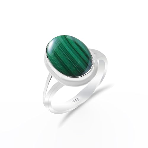 Sterling Silber Malachit Edelstein Ring für Frauen Männer zierlicher minimalistischer Stil Vintage handgemachter Ring Hochzeit Verlobung Solitärring RH-06-MLCT-4.5 Sterling Silber Malachit Edelstein Ring für Frauen Männer zierlicher minimalistischer Stil Vintage handgemachter Ring Hochzeit Verlobung Solitärring RH-06-MLCT-4.5 von HIMALYA QUARTZ