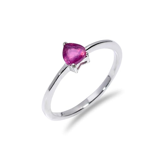 Sterling Silber Ring für Frauen Männer, Ring mit Stein Natur Rubin Ring Ehering Verlobungsring Handgemacht Verlobungsring R-036-24-3½Silber von HIMALYA QUARTZ