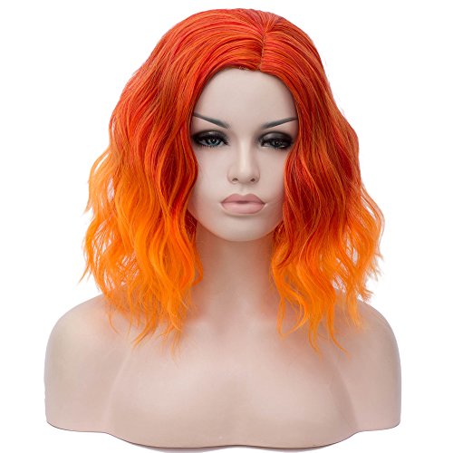 Frauen Kurze Perücke Orange, Nachahmung Echthaar Perücken für Frauen 40cm Natürlich Damen Kurz Lockige Hair,Halloween Weihnachten Party Cosplay Kostümparty Karneval Gradientenfarbe Orangene Wig Frauen Kurze Perücke Orange, Nachahmung Echthaar Perücken für Frauen 40cm Natürlich Damen Kurz Lockige Hair,Halloween Weihnachten Party Cosplay Kostümparty Karneval Gradientenfarbe Orangene Wig von HIMAmonkey
