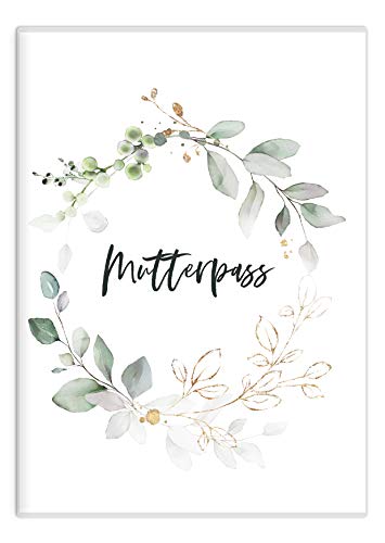 HIMMEL.HERZ.PAPIER® Mutterpasshülle - Mutterpass Schutzhülle - Hochwertige Mutterpass-hülle für deinen Mutterpass - Mütterpasshüllen - GrünGold von HIMMEL.HERZ.PAPIER
