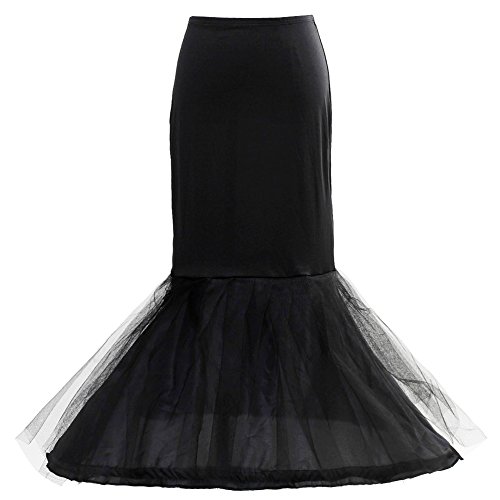 HIMRY Fishtail Mermaid Meerjungfrau Reifrock Petticoat, 1 Ring verstellbar, Unterrock Crinoline, One Size, für Gr.34 bis Gr.44. KXB-0020 Black von HIMRY