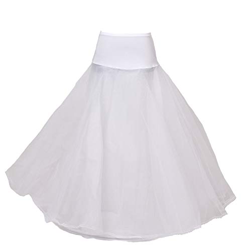 HIMRY Reifrock Petticoat Elastisch 1 Ring mit Spitze, One-Size für Gr. 32 bis Gr. 42, Unterrock Crinoline Vintage Retro für Wedding Kleid Ballkleid Housekleid Abendkleid Brautkleid, Weiß, KXB0019 von HIMRY