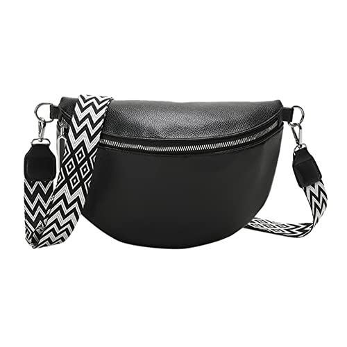 HIMS Bauchtasche Damen Stylisch, Crossbody Bag Damen Breiter Gurt, Große umhängetasche mit Reißverschluss und Abnehmbarer Schulter von HIMS