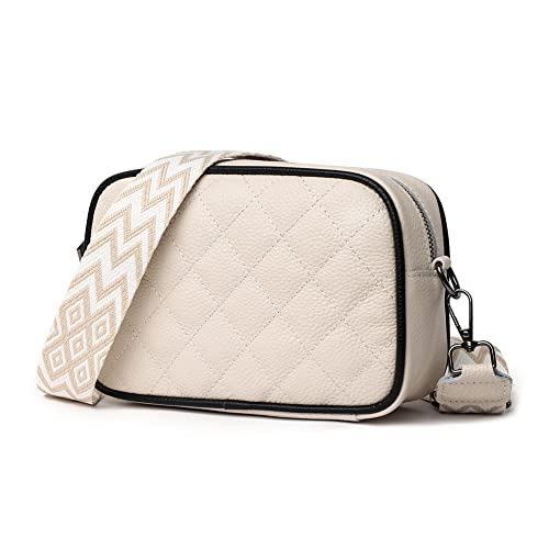 HIMS Bauchtasche Damen Stylisch,Leder Crossbody Bag Damen,Handytasche zum Umhängen, Umhängetasche Damen Klein Moderne Taschen mit Breitem Schultergurt u 3 fächern von HIMS