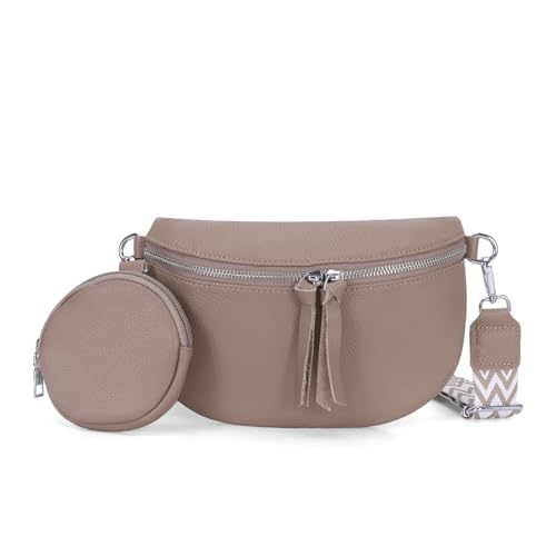 HIMS Crossbody Bag Damen, Bauchtasche Damen Breiter Gurt mit Geldbörse, Moderne Taschen mit Breitem Schultergurt, Klein Damen Umhängetasche mit Reißverschluss von HIMS