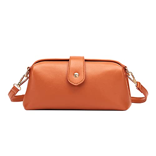 HIMS Damen Retro-PU-Leder-Umhängetasche mit Reißverschluss, Vintage Schultertasche Handtasche für Frauen（Braun） von HIMS