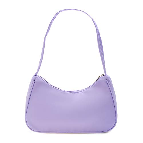 HIMS Kleine Umhängetasche für Damen, Handtasche für Damen, modisch, aus Nylon, Handtasche, Damen, Schultertasche, Umhängetasche, violett, Minimal von HIMS