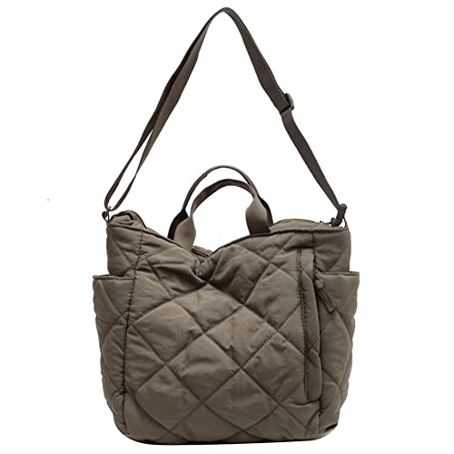 HIMS Puffer Bag für Damen,Gesteppte Hobo Umhängetasche,Einfarbig Puffer Tote Bag,Groß Shopper Tasche mit Reißverschluss,Leicht Crossbody Bag Schultertasche für Reisen Einkaufen Büro von HIMS