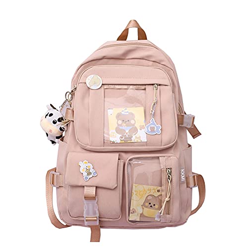 Kawaii Rucksack für Mädchen und Studenten, japanischer Kawaii-Rucksack mit Nadeln und Zubehör, Lolita-Rucksack für Mädchen, Schule, Kawaii, Segeltuchtasche, japanische Harajukue, #01 von HIMS