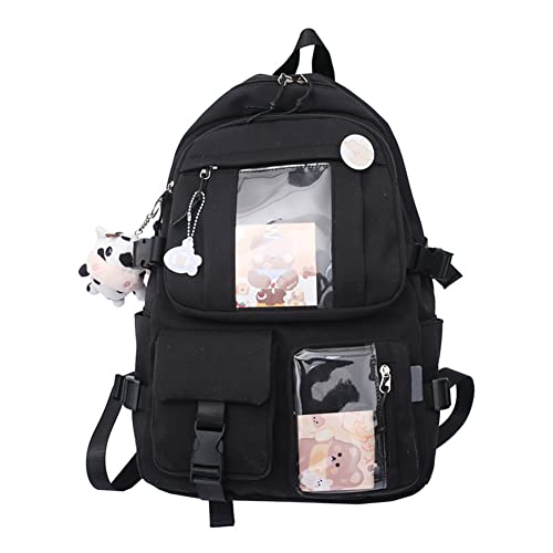 Kawaii Rucksack für Mädchen und Studenten, japanischer Kawaii-Rucksack mit Nadeln und Zubehör, Lolita-Rucksack für Mädchen, Schule, Kawaii, Segeltuchtasche, japanische Harajukue, #02 von HIMS