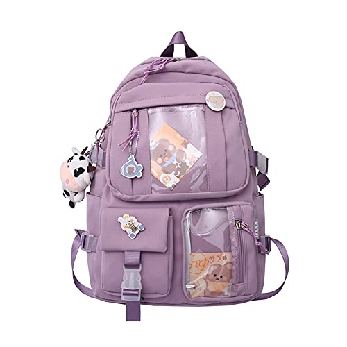 Kawaii Rucksack für Mädchen und Studenten, japanischer Kawaii-Rucksack mit Nadeln und Zubehör, Lolita-Rucksack für Mädchen, Schule, Kawaii, Segeltuchtasche, japanische Harajukue, #03 von HIMS