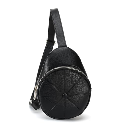 2023 Neue Hüfttasche PU Pack Große Kapazität Mode Gürtel Brust für Frauen Mädchen Vielseitige Crossbody Waist Pack Damen Crossbody Bag, Schwarz , Mass Beauty von HINAYOSAN