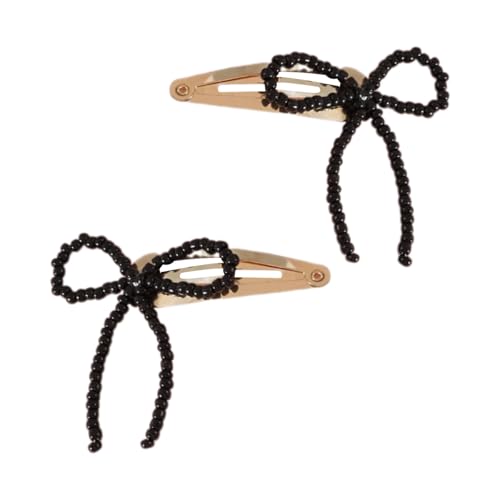 Ästhetische Haarspange mit Schleife, für Damen, Entenschnabel-Clip, französische Seitennadel, Perlen-Haarspange, Haarstyling-Zubehör von HINAYOSAN