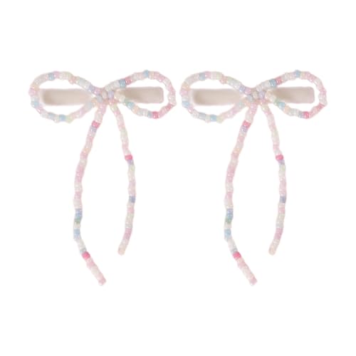 Ästhetische Haarspange mit Schleife, für Damen, Entenschnabel-Clip, französische Seitennadel, Perlen-Haarspange, Haarstyling-Zubehör von HINAYOSAN