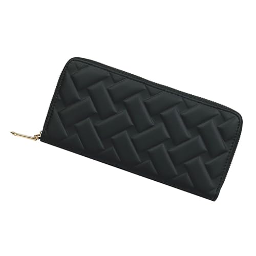 Damen Herren Geldbörse Lange Geldbörse Leder Bifolds Clutches Große Business Handtaschen Handy Kartenhalter Fall Geschenk Handy Geldbörsen Handtaschen, Schwarz , Mass Beauty von HINAYOSAN