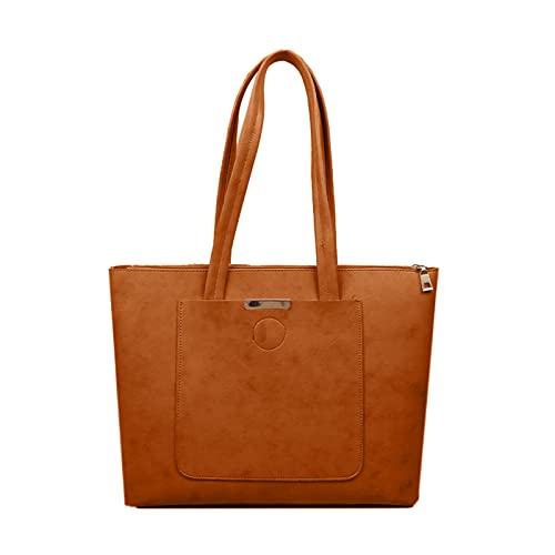 Damen PU Umhängetasche Große Kapazität Handtaschen Mode Schultertaschen All-Matching Tote Retro Casual Dating Geschenk Große Kapazität Tote Bag für Frauen Weiche PU Schulter Top Griff Satchel von HINAYOSAN