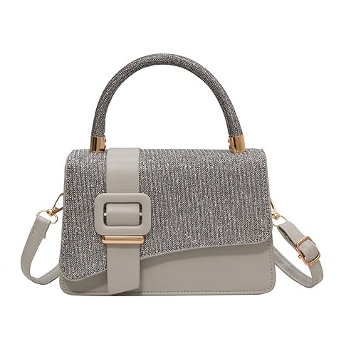 Einzigartige und leichte Umhängetasche aus PU-Kunststoff, Umhängetasche, Handtasche, für modische Damenhandtasche, grau, One Size von HINAYOSAN