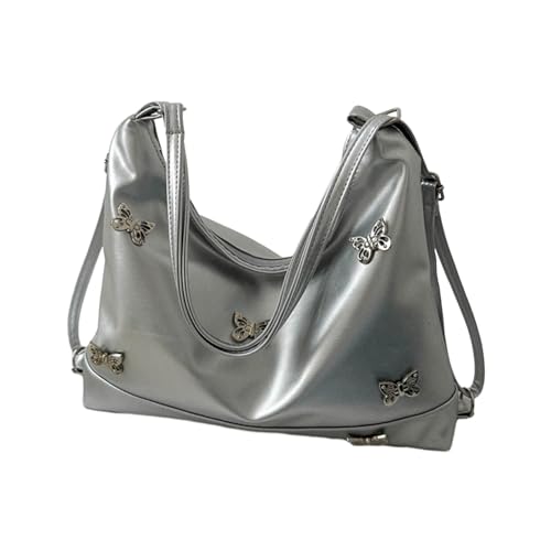 Elegante PU-Umhängetasche mit schimmernder Dekoration, zeigen Sie Ihre Persönlichkeit und Liebe zum Detail, silber, One Size Elegante PU-Umhängetasche mit schimmernder Dekoration, zeigen Sie Ihre Persönlichkeit und Liebe zum Detail, silber, One Size von HINAYOSAN
