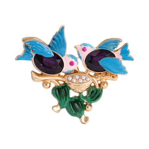 Funkelnde blaue Vogel-Brosche mit sicherem Verschluss, perfekt für formelle Anlässe, Handtaschen oder Feiern, modische Vogel-Brosche von HINAYOSAN