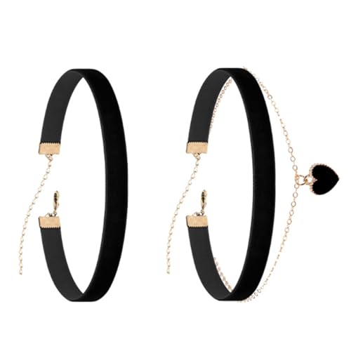 HINAYOSAN 2 Stück Choker aus weichem Stoff, mehrlagiges Design, allergieresistentes Accessoire für den täglichen Gebrauch, leichter Schmuck, Einheitsgröße, Wie beschrieben, Wie beschrieben von HINAYOSAN