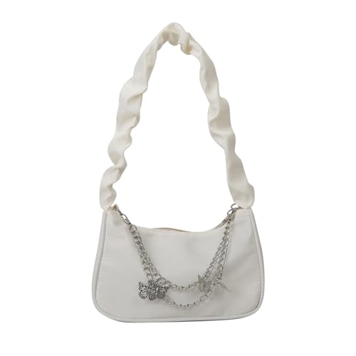 HINAYOSAN Cloud Plissee Umhängetasche Modische und funktionale Achseltaschen für den täglichen Gebrauch Schultertasche für Schule, beige, One Size von HINAYOSAN