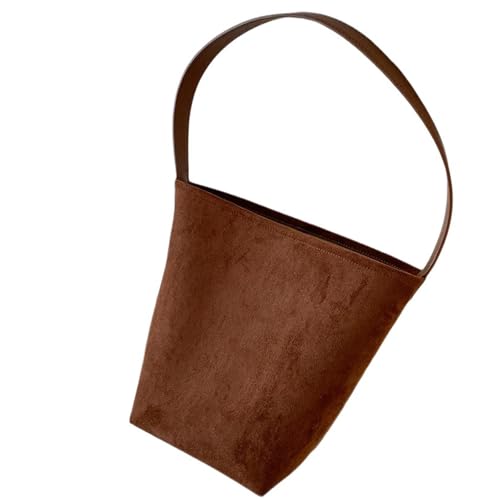 HINAYOSAN Damen Achseltasche Mädchen Ästhetischer Eimer Weibliche Mode Handtasche Große Kapazität Schulter Einkaufen Pendeln Frauen Große Kapazität Eimer Handtasche Schulter Ästhetische Achsel, coffee von HINAYOSAN