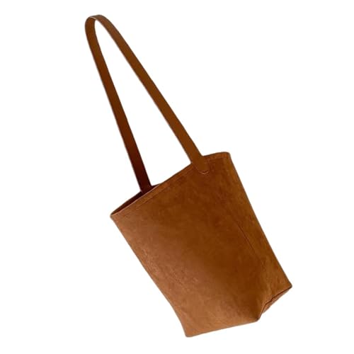 HINAYOSAN Damen Achseltasche Mädchen Ästhetischer Eimer Weibliche Mode Handtasche Große Kapazität Schulter Einkaufen Pendeln Frauen Große Kapazität Eimer Handtasche Schulter Ästhetische Achsel, braun von HINAYOSAN