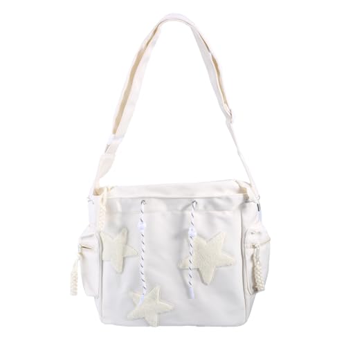 HINAYOSAN Damen-Umhängetasche mit Sternmuster, Schultasche, passend für Studenten, große Kapazität, Messenger für den täglichen Gebrauch, ästhetische Schultertasche, Sternmuster, Crossbody, Studenten von HINAYOSAN