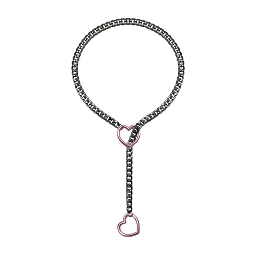 HINAYOSAN Einzigartiger Punk-Rock-Herz-Anhänger, elegante Punk-Rock-Halskette, verstellbar, Accessoire mit Herz-Anhänger für stilvolle Outfits, personalisierte Länge Halskette, Einheitsgröße, Wie von HINAYOSAN