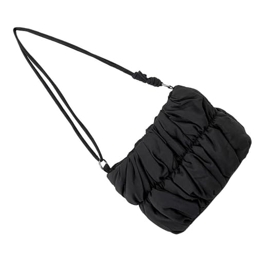 HINAYOSAN Elegante, leichte, gesteppte Nylon-Geldbörse, weich gepolsterte Crossbody-Tasche für Damen, Schultertaschen für Einkäufe und Partys, Puffer-Umhängetasche, Schwarz , One Size von HINAYOSAN