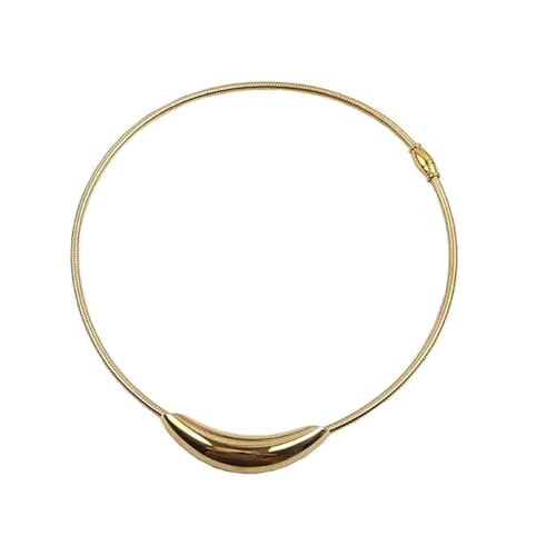 HINAYOSAN Elegante Halskette mit gebogenem Metallrohr, Modeschmuck, Geschenk, zeigen Sie Ihr gebogenes Metallrohrhalsband, Einheitsgröße, Wie beschrieben, Wie beschrieben von HINAYOSAN