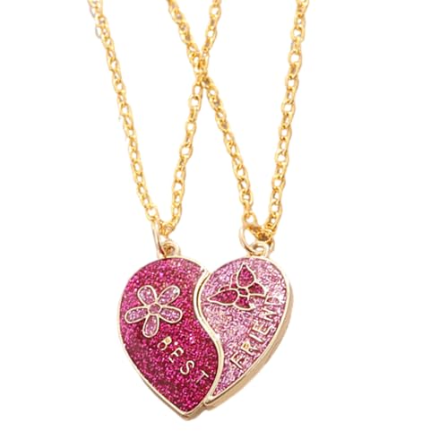 HINAYOSAN Halsketten-Set für beste Freunde, Herz-Halskette mit Schmetterlings-Blumen-Charm, stilvoller Damenschmuck, niedliche Charm-Halsketten, Einheitsgröße, Wie beschrieben, Wie beschrieben von HINAYOSAN