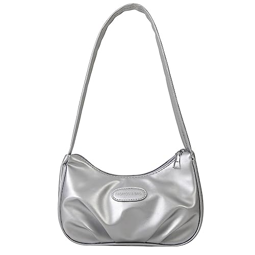 HINAYOSAN Handtaschen Schultertaschen Unterarmtasche Vielseitig Damen Geldbörse Achsel Schwarz Weiß Silber Braun Rose Rot Grün Taschen, silber, One Size HINAYOSAN Handtaschen Schultertaschen Unterarmtasche Vielseitig Damen Geldbörse Achsel Schwarz Weiß Silber Braun Rose Rot Grün Taschen, silber, One Size von HINAYOSAN