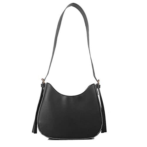 HINAYOSAN Kleine Schultertaschen für Damen, Handtaschen, Unterarmtaschen, Einkaufen, Retro, Reißverschluss, klassische Clutch, Unterarm-Geldbörse, Schwarz , One Size von HINAYOSAN
