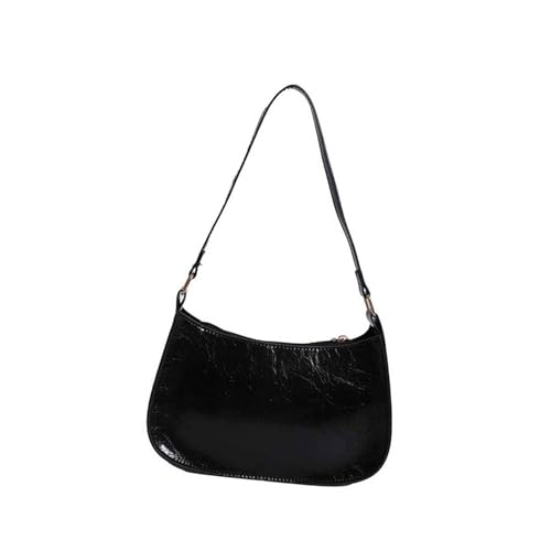 HINAYOSAN Kreative Damen-Umhängetasche, kompakte und leichte Unterarmtaschen, PU-Leder, Handtasche für den täglichen Gebrauch, modische Geldbörse, Schwarz , One Size von HINAYOSAN