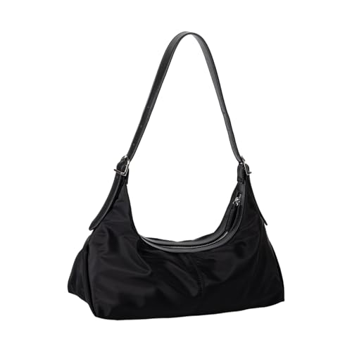HINAYOSAN Modische übergroße Umhängetasche mit bequemem Riemen, Unterarmtaschen, Handtasche, Mehrzwecknutzung, praktische, leichte Stofftasche, Schwarz , One Size von HINAYOSAN