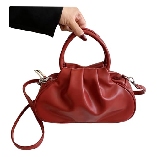 HINAYOSAN Plissierte Schultertasche gerüschte Wolke Crossbody Leder Handtasche Clutch Geldbörse mit abnehmbarem Schultergurt Damen Dumpling Geldbörse, C, One Size HINAYOSAN Plissierte Schultertasche gerüschte Wolke Crossbody Leder Handtasche Clutch Geldbörse mit abnehmbarem Schultergurt Damen Dumpling Geldbörse, C, One Size von HINAYOSAN