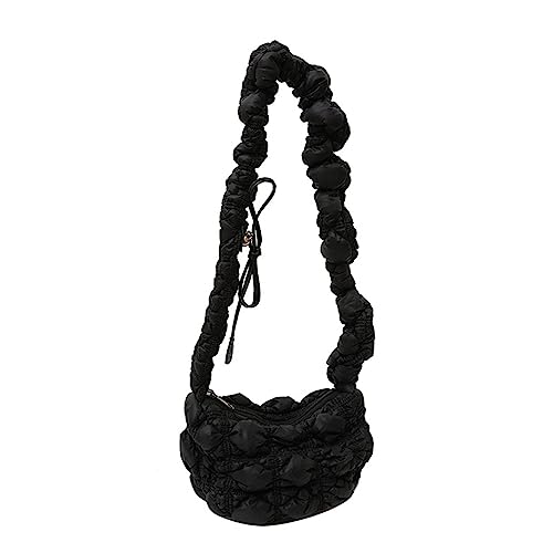 HINAYOSAN Plissierte Taschen, Handtaschen, Schultertaschen für Damen, Tragetasche, Damen-Geldbörse, Achselhöhle, modische Tragetasche, Schwarz , One Size von HINAYOSAN